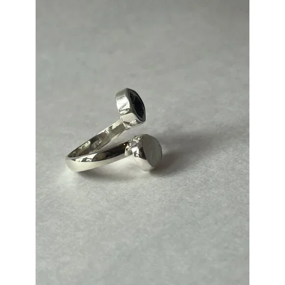 Geode & Clear Quartz Ring 925 Sterling Silver, Size 7 Adjustable - Picture 15 of 15